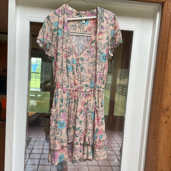 SOLD—-Spell & The Gypsy Floral Frill Dress XS, EEUC - Picture 2 of 16